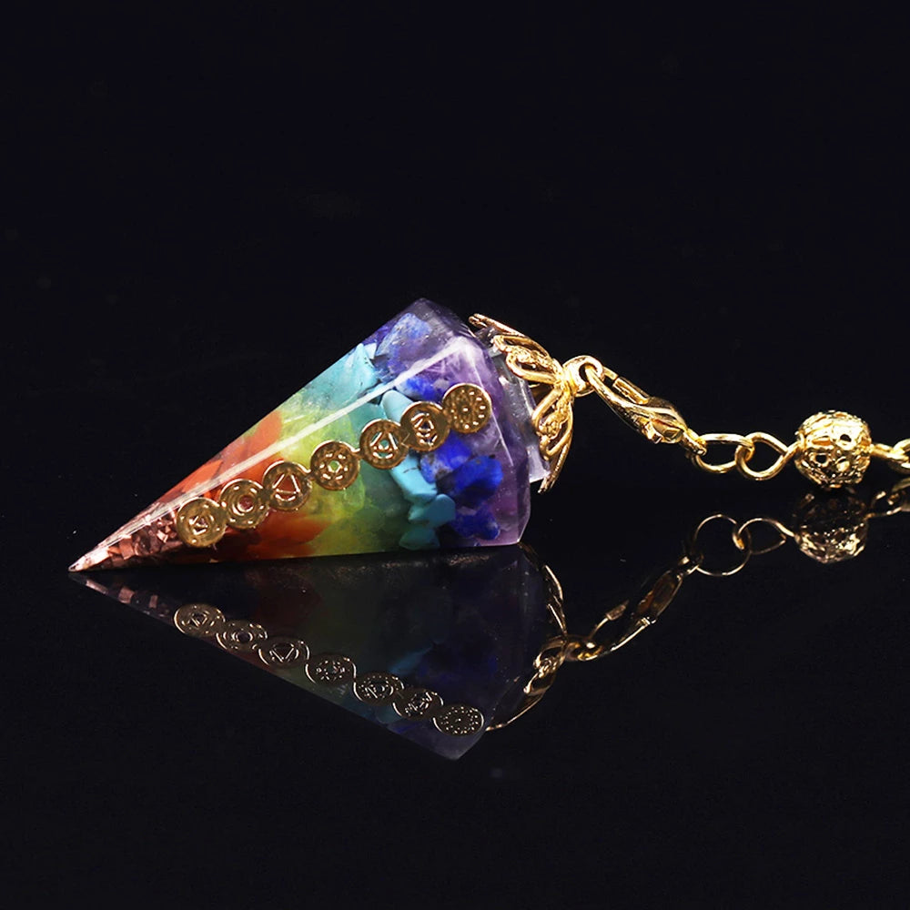 7 Chakra Orgonite Reiki Pendulum