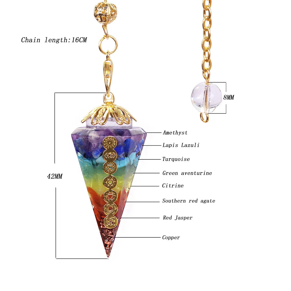 7 Chakra Orgonite Reiki Pendulum