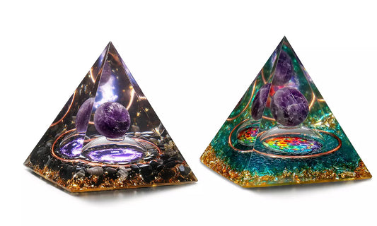 Amethyst Crystal Sphere Orgonite Pyramid