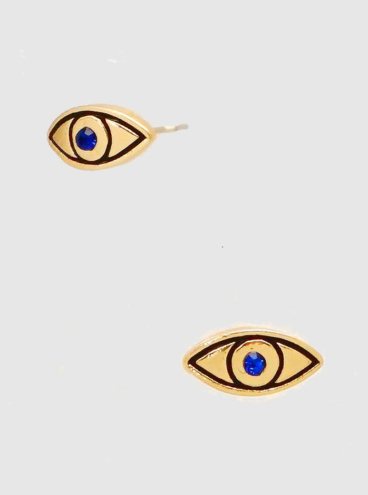 Enamel Evil Eye Post Stud Earrings